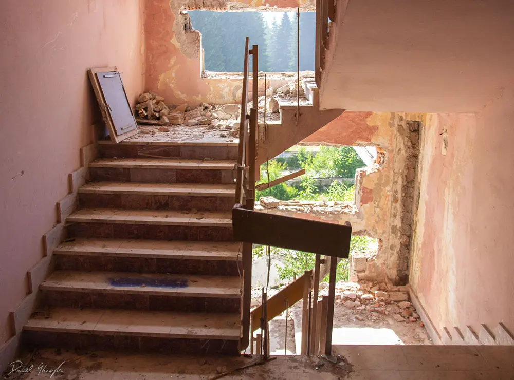 Abandoned Hotel Stairs